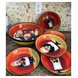 S2 - WAITER CHEF PAINTED SERVING BOWL & BOWLS