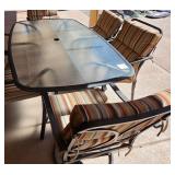 S2 - HAMPTON BAY PATIO TABLE & SWIVEL CHAIRS (Y32
