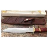 S2 - SUBHILT BOWIE KNIFE W/ LEATHER SHEATH (K23)
