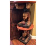 S2 - CARVED WOOD ACROBAT 2 TIER TABLE (M43)