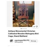 S2 - ORNATE WOOD BIRD CAGE ON STAND (M45)