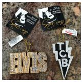 S2 - 2 ELVIS PRESLEY & TCB CHRISTMAS ORNAMENTS