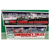 N - HESS TRUCK & TRACTOR SET & EMERGENCY TRUCK