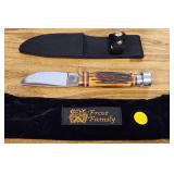 N - FROST FAMILY HUNTING KNIFE W/ SHEATH (E12)