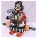 548 - KAREN DIDION ROLLING PIN KITCHEN WITCH (B49)
