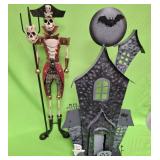 548 - 25"T SKELETON & HAUNTED HOUSE DECORATIONS