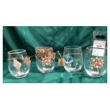 43 - NEW WMC FOUR STEMLESS WINE GLASSES (A169)