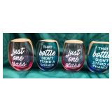 43 - NEW WMC 4 GIANT STEMLESS WINE GLASSES (A171)