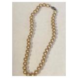 11 - PEARL NECKLACE W/ STERLING SILVER CLASP (39)