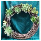 43 - NEW WMC SUCCULENT GRAPEVINE WREATH (A64)