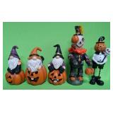 548 - GNOME FIGURINES, SKELETON & PUMPKIN FIGURES