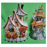 548 - TWO BLUE SKY POTTERY WORKS CANDLE LANTERNS