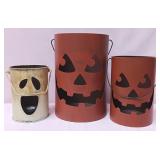 548 - THREE SPOOKY CANDLE LANTERNS (B82)