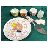 43 - NEW WMC BIRTHDAY CAKE PLATE, SNACK CUPS
