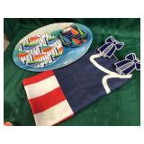 43 - NEW WMC PLATES, GLITTER BOWS, TOWEL (A88)