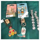43 - NEW WMC KEY CHAINS, PINS & EARRINGS (B76)