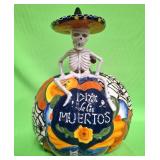 548 - BLUE SKY DIA DE LOS MUERTOS PUMPKIN 16"T