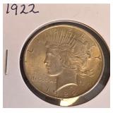 1922 - PEACE SILVER DOLLAR (#27)