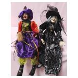 548 - TWO DECORATIVE HALLOWEEN WITCH SHELF-SITTERS