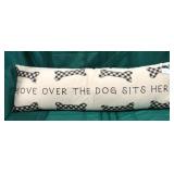 43 - NEW WMC "DOG SITS HERE" PILLOW (A32)