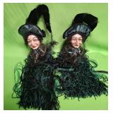 548 - TWO DECORATIVE WITCH SHELF-SITTERS (A14)