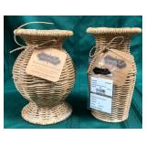 43 - NEW WMC TWO DECORATIVE WOVEN PATTERN VASES
