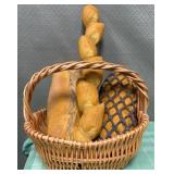 513 - LOT OF ASSORTED BREADS W/ WICKER BASKET