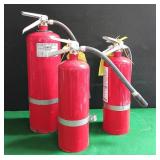 513 - THREE FIRE EXTINGUISHERS (P4)