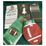 43 - NEW WMC CHRISTMAS & FOOTBALL KITCHEN TOWELS