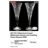 N - WATERFORD MILLENNIUM TOAST FLUTES IN BOX