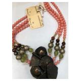 11 - COPPER KOI PENDANT BEADED NECKLACE (157)
