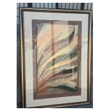 403 - FRAMED ABSTRACT FEATHER ART PRINT (N4)