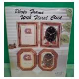 N - PHOTO FRAME WITH FLORAL CLOCK (D99)