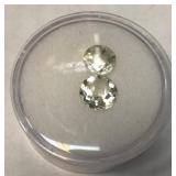 11 - TWO ROUND CUT GREEN BERYL STYLE GEMSTONES