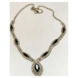 11 - RHINESTONE NECKLACE W/ BLACK STONES
