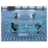 403 - DISNEY MICKEY & MINNIE GLASS STORAGE BOWL