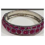 H -PINK CRYSTALS BANGLE