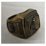 N - JERRY BUSS LAKERS BRASS TONE TRIBUTE RING