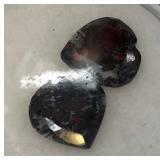 11 - TWO HEART CUT GARNET GEMSTONES 6.09CT (172)