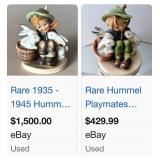 N - HUMMEL STYLE BOY W/ RABBITS & LAMB FIGURINES