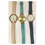 313 - THREE LADIES QUARTZ WRISTWATCHES W/ STRAPS