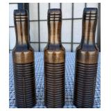 403 - THREE TURNED WOOD BOTTLE SHAPED DECOR PIECES