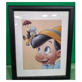 N - DISNEY PINOCCHIO ART FRAMED (B50)