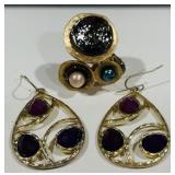 H -COSTUME EARRINGS AND RING
