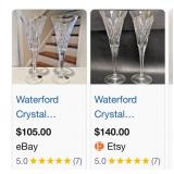 N - PAIR OF WATERFORD CRYSTAL CHAMPAGNE FLUTES