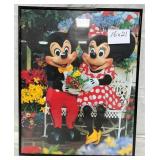 N - DISNEY MICKEY & MINNIE PRINT FRAMED (C21)