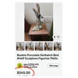 N - BOEHM PORCELAIN NUTHATCH BIRD FIGURINE (B127)