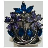 FLORAL  CRYSTALS RING
