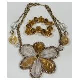 H -STATEMENT FLOWER NECKLACE AND BRACELET