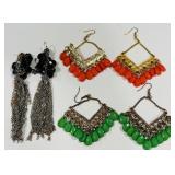 VIBRANT RED /GREEN EARRINGS